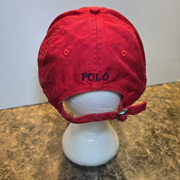 Polo Ralph Lauren‎ Hat Cap Youth Boys Strapback Red Low Profile Streetwear Logo - Picture 4 of 6